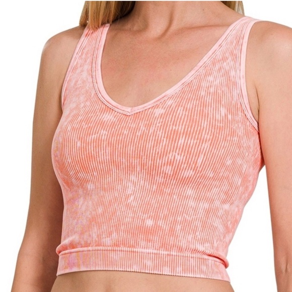 Zenana Outfitters Tops - Zenana 2 Way Ribbed Crop Top